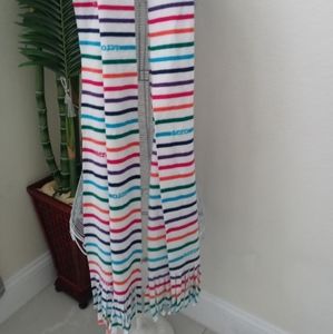Aero Rainbow Pattern Scarf With Tassels Multi Color 70"